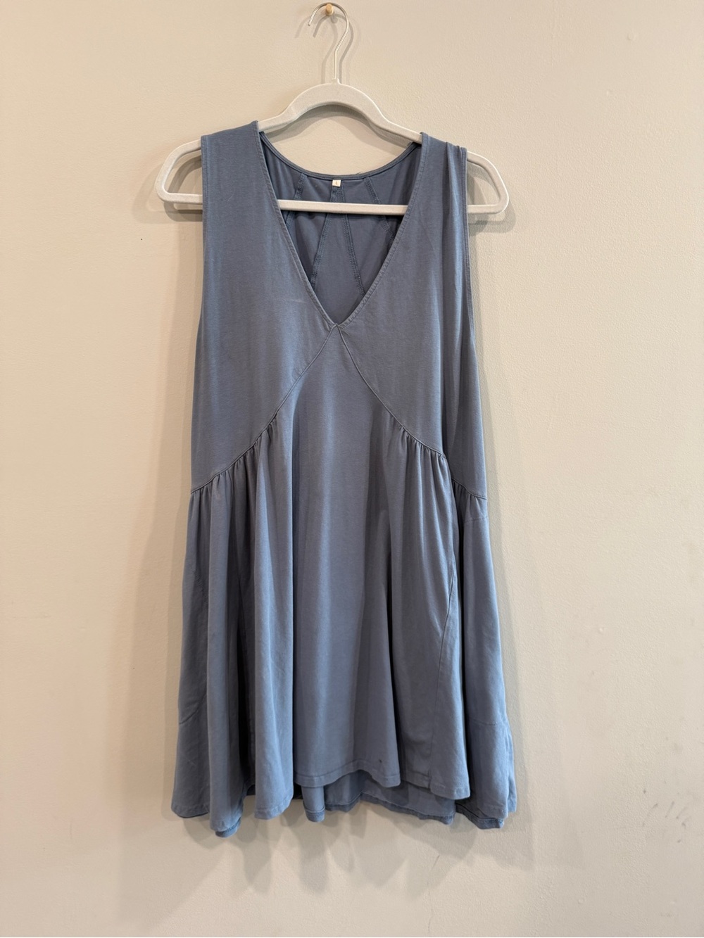 Sleeveless V-Neck Flowy Dress in Dusty Blue
